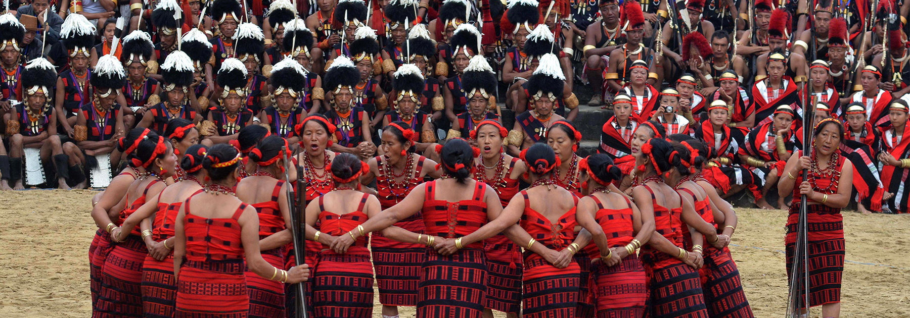Members of the Naga tribe look on during the annual Hornbill Festival at Kisama village. (CHANDAN KHANNA/AFP/Getty Images)