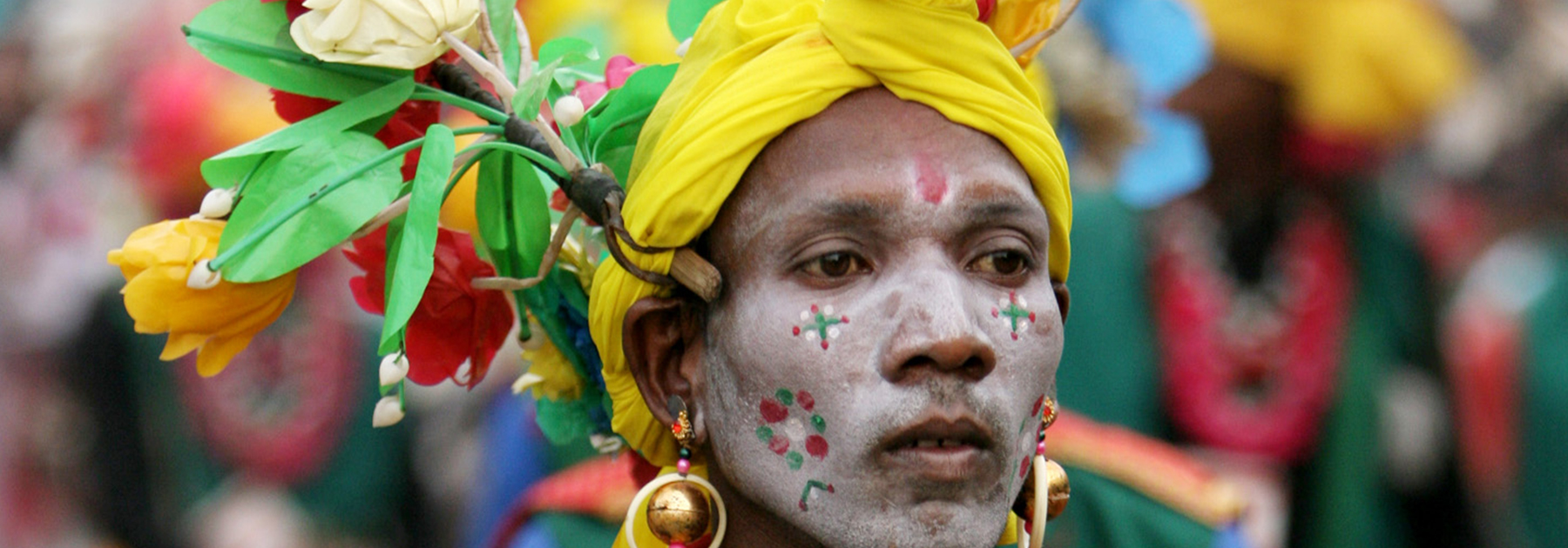 Tribal members from Chhattisgarh perform during a peace march at the India Social Forum (ISF) in New Delhi. (PRAKASH SINGH/AFP/Getty Images)