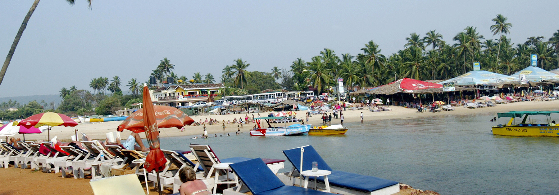 Tourists relax on sunbeds at Baga beach in Goa. (SAJJAD HUSSAIN/AFP/Getty Images)