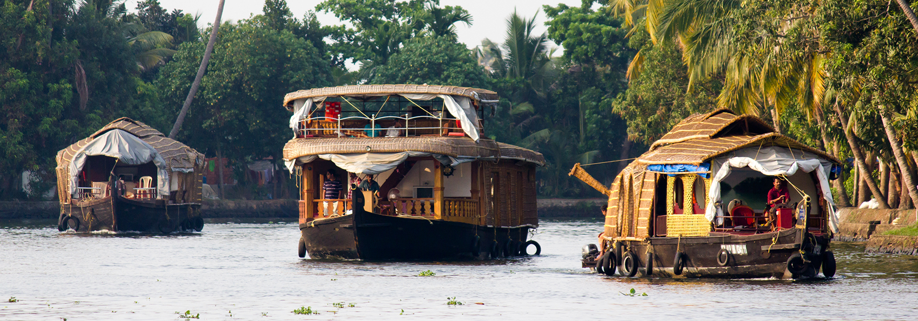 Houseboats in Alleppey, Kerala. (Saad Faruque, licensed under CC BY-SA 2.0)